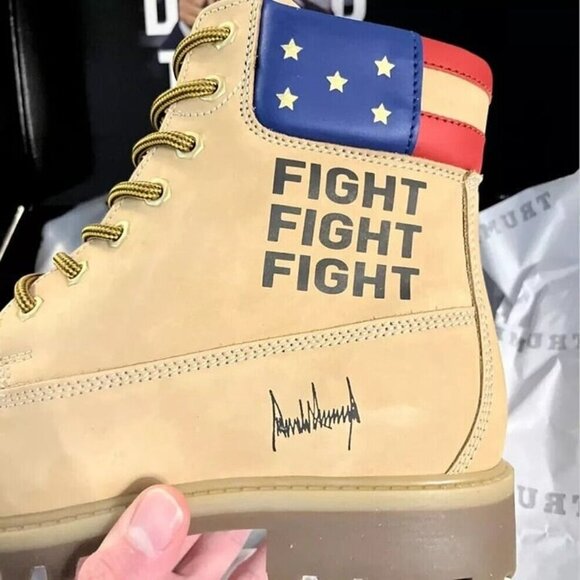 Donald Trump Boots Mens 10 Tan Fight President Combat Lace Up Hiking Outdoor NEW
